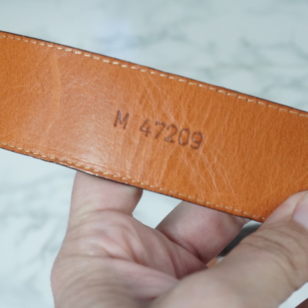 VTG Brighton Brown Crocodile Embossed Leather Belt Silver Braided Buckle M 47209 - Picture 6 of 8